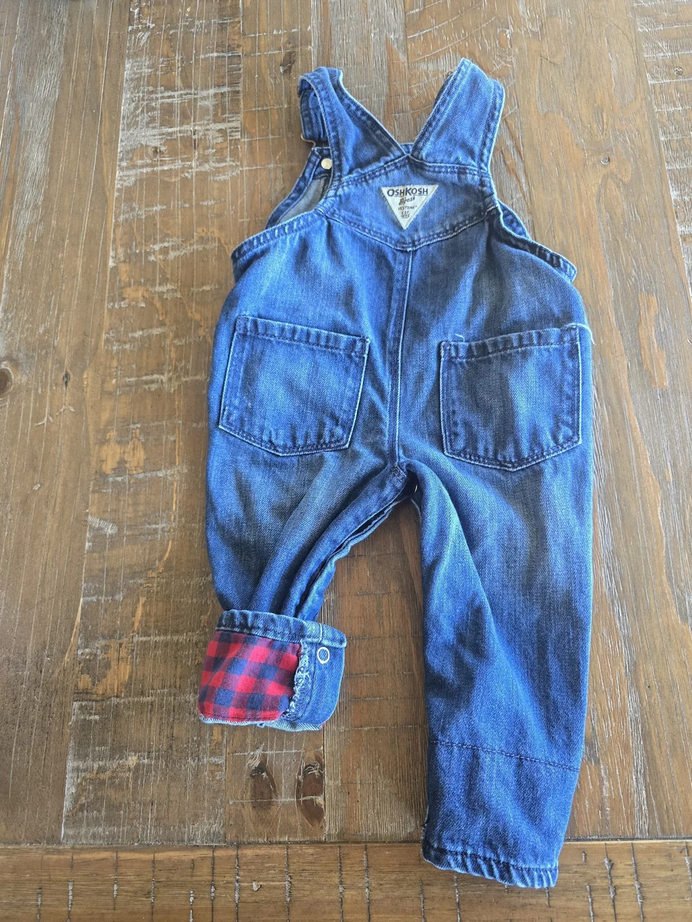 OshKosh B'gosh Dark Blue Denim Overalls with Star Appliqués Size 9-12 M